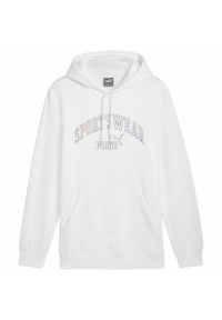 Puma - Damska Bluza Z Kapturem Ess+ Lab Z Gradientowym Logo. Typ kołnierza: kaptur. Kolor: biały. Wzór: gradientowy
