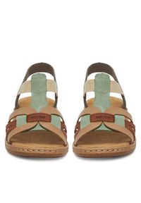Rieker Sandały 65918-52 Zielony. Kolor: zielony. Materiał: materiał #5