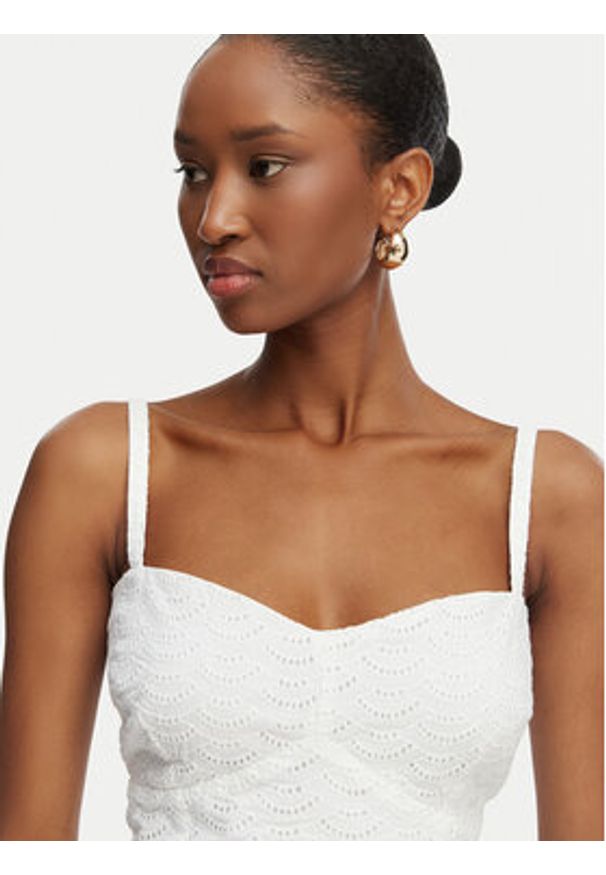 Guess Top W6GH47 W1880 Biały Classic Fit. Kolor: biały. Materiał: bawełna