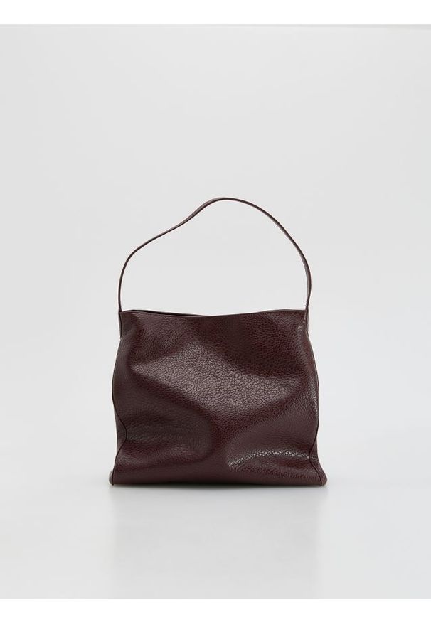 Reserved - Torebka shopper - mahoniowy. Kolor: brązowy. Materiał: skórzane