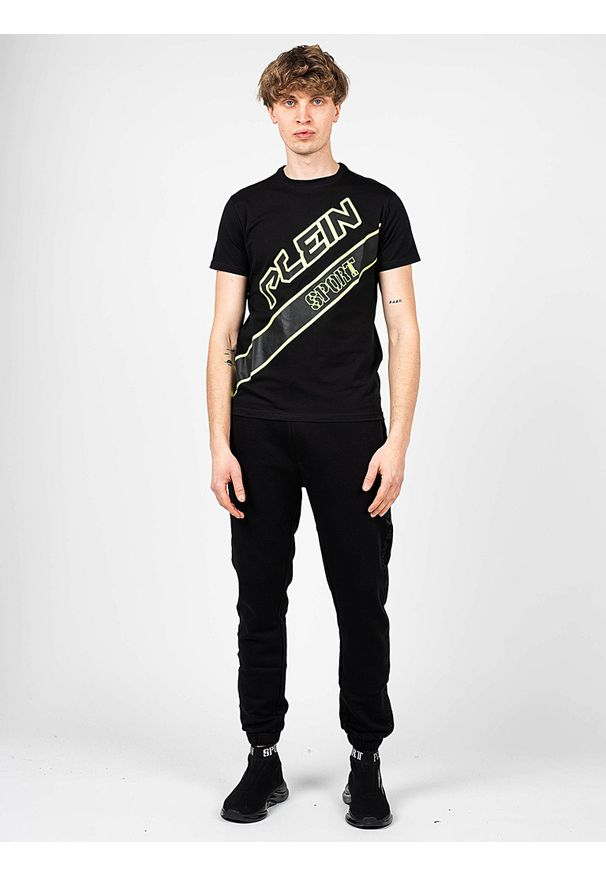 Plein Sport T-shirt. Okazja: na co dzień. Materiał: tkanina. Wzór: aplikacja, nadruk. Styl: sportowy
