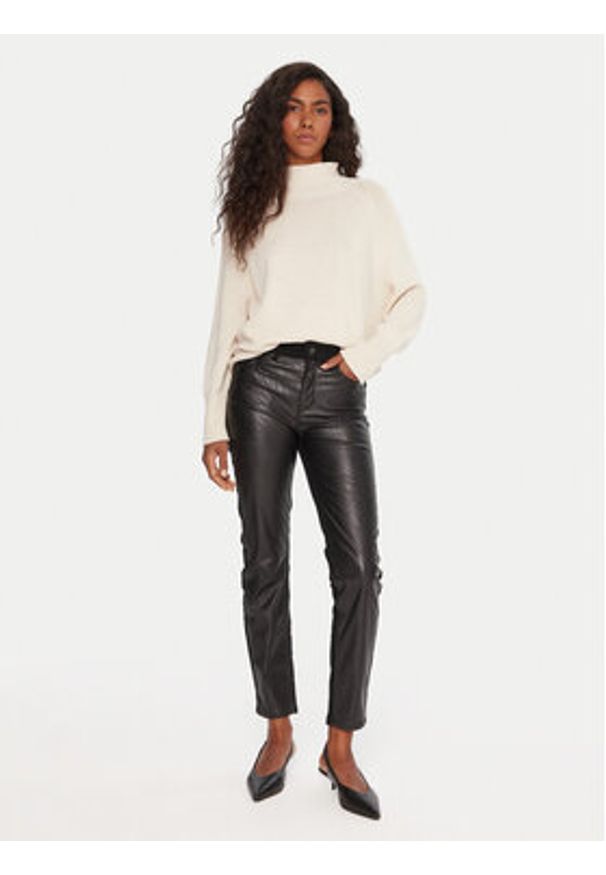 Liu Jo Spodnie z imitacji skóry UF5035 E0747 Czarny Skinny Fit. Kolor: czarny. Materiał: bawełna