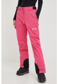 EA7 Emporio Armani spodnie narciarskie. Kolor: różowy. Materiał: materiał, włókno, poliester. Sport: narciarstwo #1