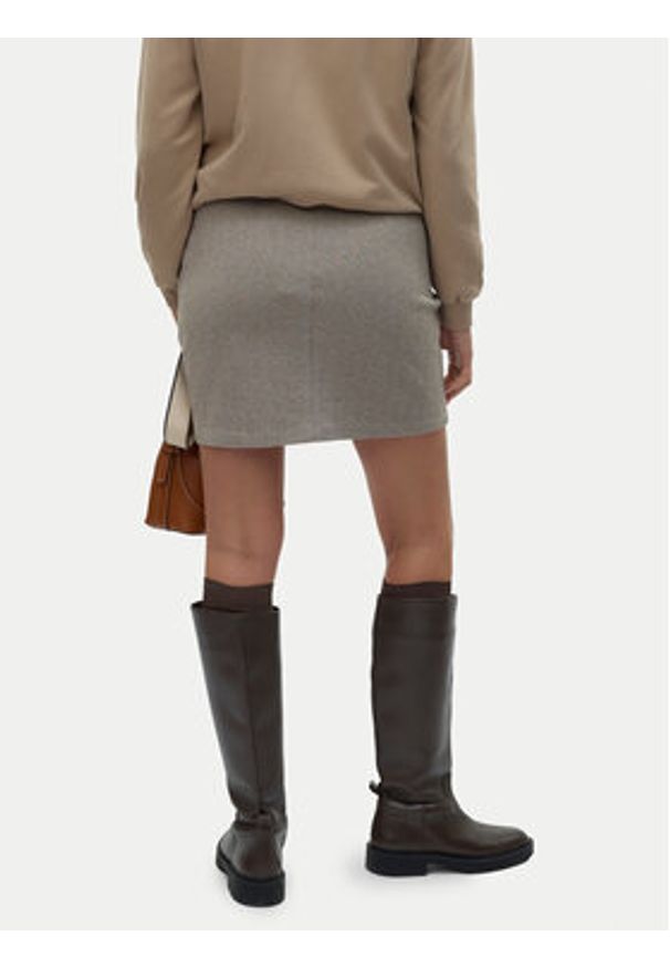 Vero Moda Spódnica mini Kawi 10319663 Beżowy Regular Fit. Kolor: beżowy. Materiał: syntetyk