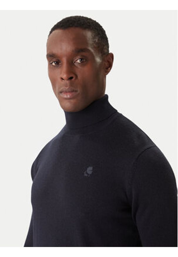 Karl Lagerfeld - KARL LAGERFELD Golf 655058 554399 Granatowy Regular Fit. Typ kołnierza: golf. Kolor: niebieski. Materiał: wełna