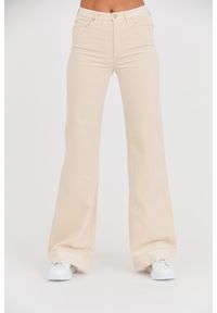 7 FOR ALL MANKIND Beżowe damskie spodnie Modern Dojo Velvet. Kolor: beżowy