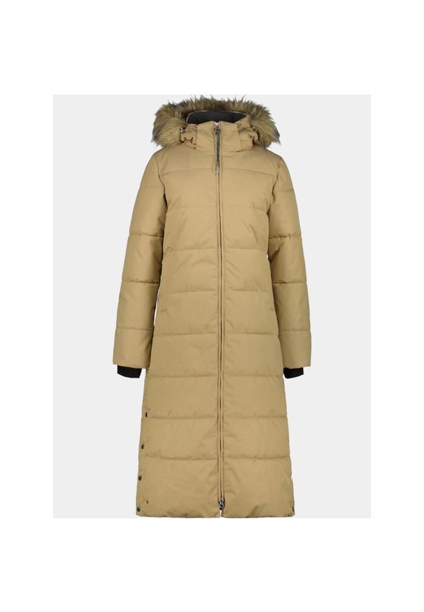 LUHTA - Płaszcz Zimowy Damski Luhta IIsalmi. Kolor: brązowy. Materiał: syntetyk, puch. Sezon: zima. Sport: turystyka piesza