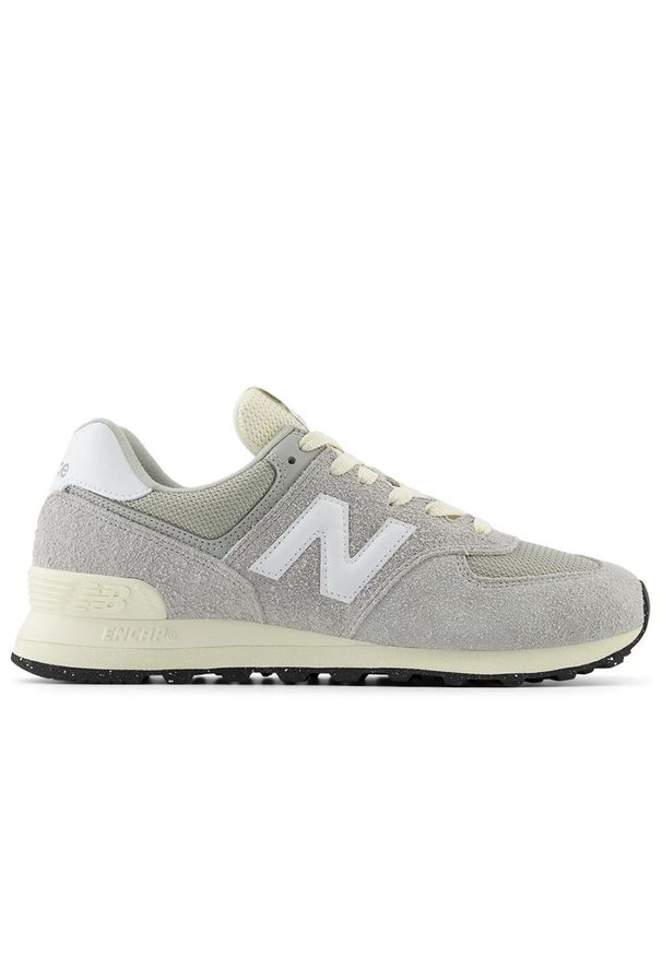 Buty New Balance U574RBL - szare. Okazja: na co dzień. Kolor: szary. Materiał: dresówka, guma, syntetyk, materiał, skóra. Szerokość cholewki: normalna. Model: New Balance 574