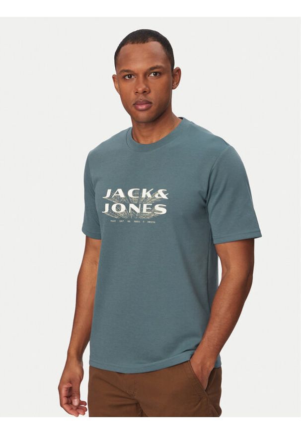 Jack & Jones T-Shirt Fusion 12289880 Zielony Regular Fit. Kolor: zielony. Materiał: syntetyk, bawełna