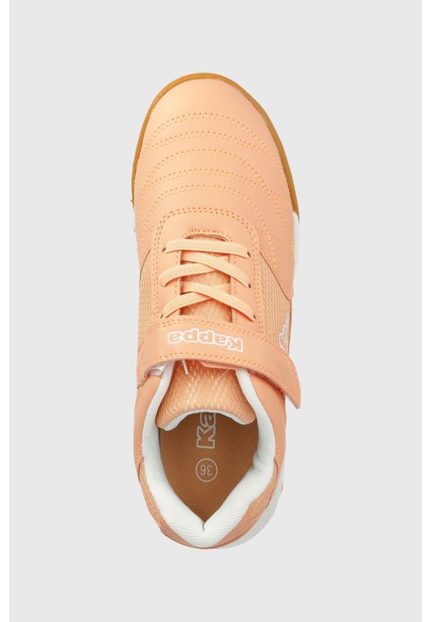 Kappa sneakersy dziecięce kolor pomarańczowy. Nosek buta: okrągły. Zapięcie: sznurówki. Kolor: pomarańczowy. Materiał: guma. Szerokość cholewki: normalna