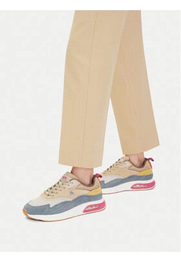 Beverly Hills Polo Club Sneakersy EO-L240061 Beżowy. Kolor: beżowy. Materiał: skóra, zamsz