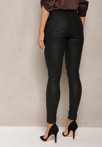Renee - Czarne Spodnie z Ekoskóry o Fasonie Skinny Sonowa. Stan: podwyższony. Kolor: czarny #3