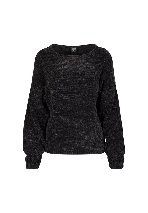 Urban Classics - Damski Sweter Szenilowy Oversize. Kolor: czarny