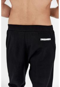 DSQUARED2 Czarne spodnie męskie relax dean joggers. Kolor: czarny. Materiał: bawełna