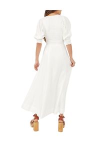 FREE PEOPLE - Biała sukienka z bawełny String Of Hearts. Kolor: biały. Materiał: bawełna. Wzór: aplikacja. Długość: maxi