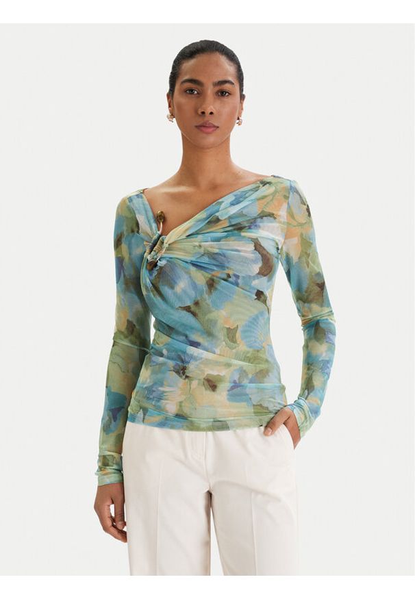 BARDOT - Bardot Bluzka Marisol 60306TB Zielony Slim Fit. Kolor: zielony. Materiał: syntetyk