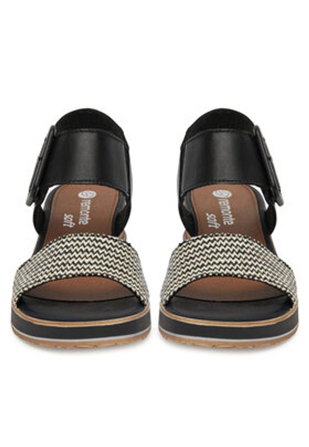 Remonte Sandały D6453-01 Czarny. Kolor: czarny. Materiał: skóra