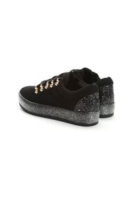Renee - Czarne Sneakersy Ineffable Catkin. Kolor: czarny. Materiał: zamsz. Obcas: na platformie #3