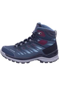 Buty trekkingowe damskie Lowa Ferrox Mid Gtx. Wysokość cholewki: za kostkę. Zapięcie: sznurówki. Kolor: niebieski. Materiał: materiał, syntetyk, tkanina. Szerokość cholewki: normalna