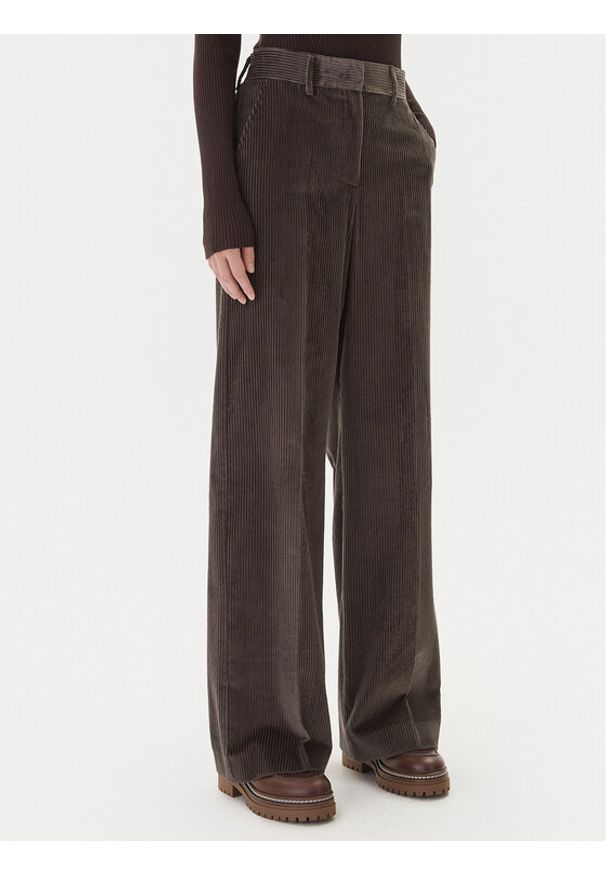 Weekend Max Mara Spodnie materiałowe Tania 2525136092 Brązowy Wide Leg. Kolor: brązowy. Materiał: bawełna