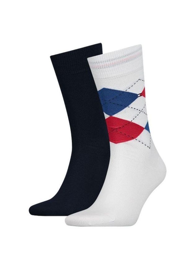 ZEAGLE - Skarpetki męskie Tommy Hilfiger - Zestaw 2 par bawełnianych 39-42. Kolor: wielokolorowy. Materiał: elastan, poliamid, bawełna