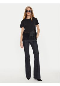 TwinSet - TWINSET T-Shirt 242TT2470 Czarny Regular Fit. Kolor: czarny. Materiał: bawełna #4
