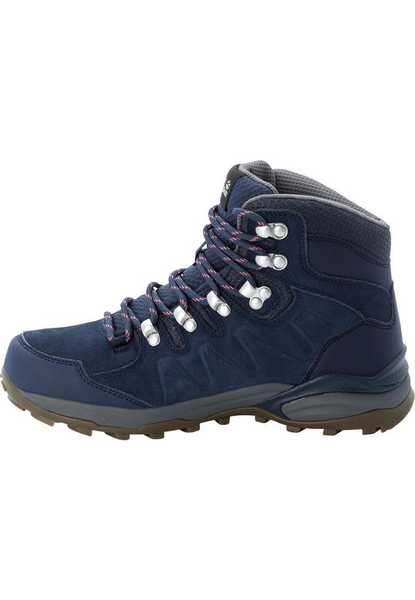 Buty trekkingowe damskie Jack Wolfskin Refugio Texapore Mid. Kolor: czarny, niebieski, wielokolorowy. Materiał: tkanina, skóra. Styl: sportowy