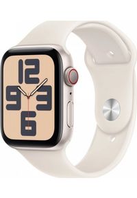 APPLE - Smartwatch Apple Watch SE GPS + Cellular 44mm Starlight Alu Sport S/M Beżowy (MXGT3QF/A). Rodzaj zegarka: smartwatch. Kolor: beżowy. Styl: sportowy