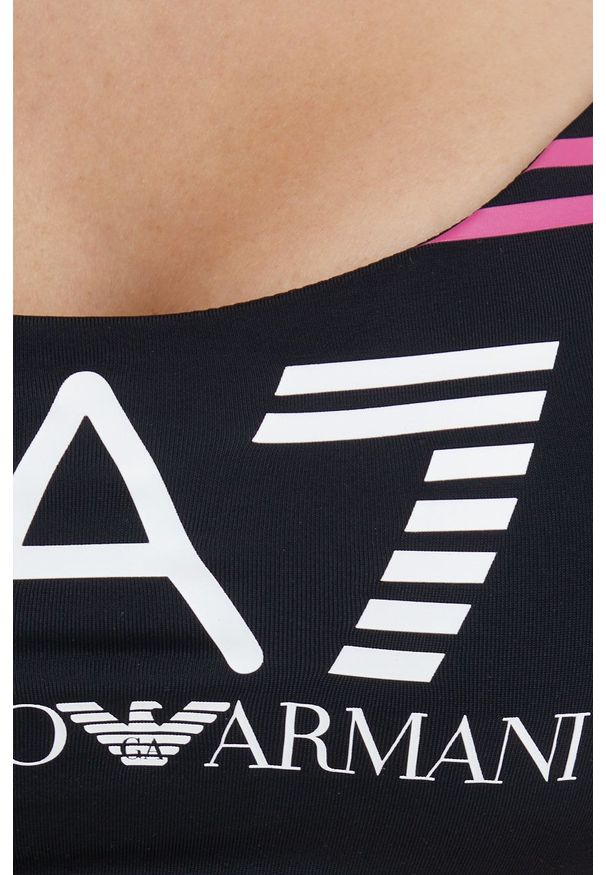 EA7 Emporio Armani dwuczęściowy strój kąpielowy kolor czarny usztywniona miseczka. Kolor: czarny. Materiał: materiał