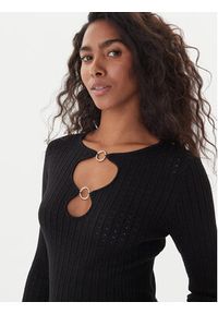 Fracomina Sweter FS25WT7021K501Q7 Czarny Slim Fit. Kolor: czarny. Materiał: wiskoza, syntetyk #3