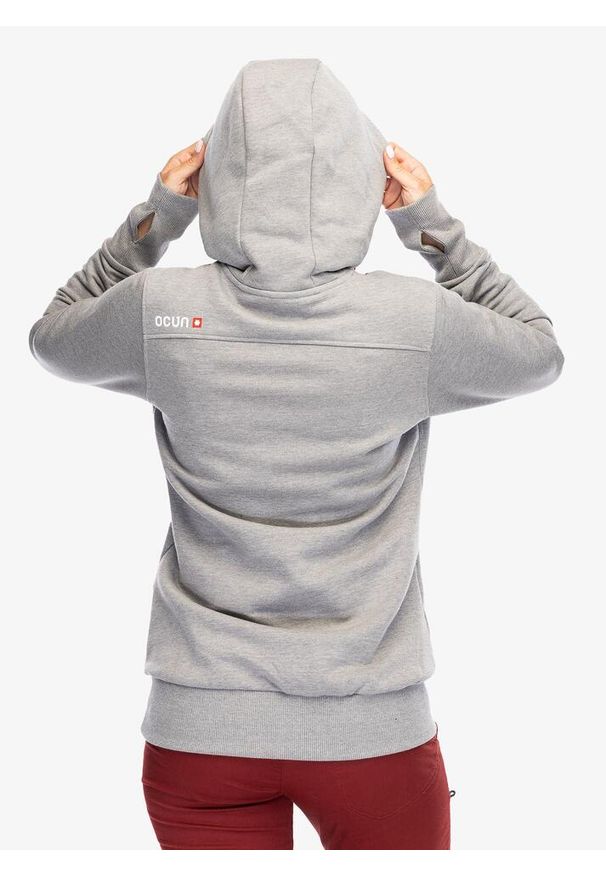 OCUN - Bluza z kapturem damska Ocun Hoodie. Typ kołnierza: kaptur. Kolor: szary. Materiał: polar. Sport: turystyka piesza