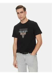 Guess T-Shirt 173007 Czarny Classic Fit. Kolor: czarny. Materiał: bawełna
