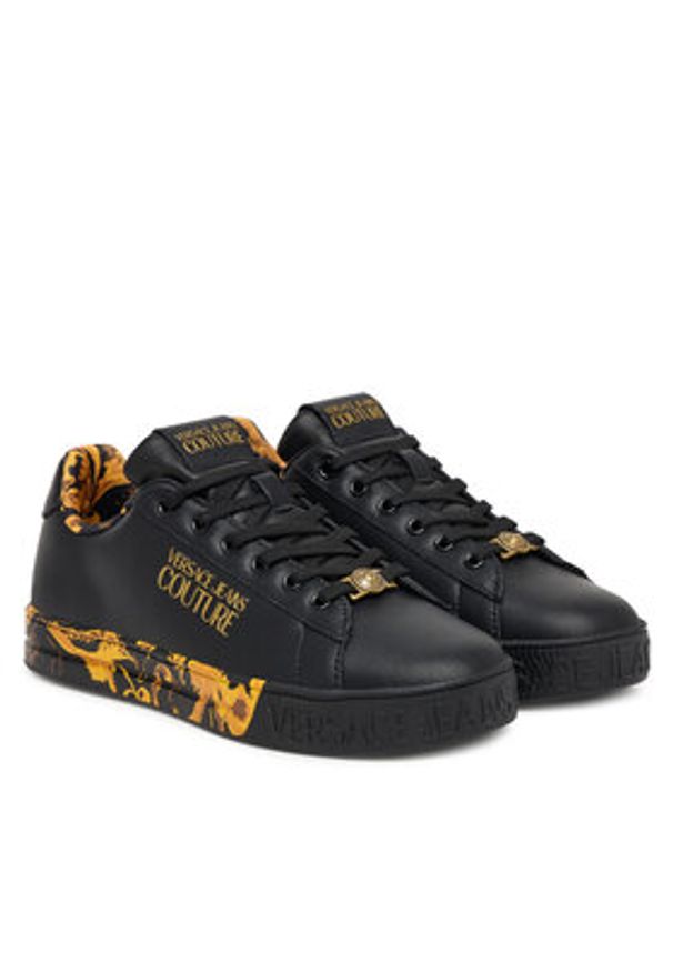 Versace Jeans Couture Sneakersy 79VA3SKL Czarny. Kolor: czarny. Materiał: skóra