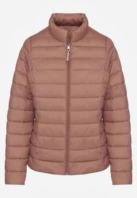 Renee - Beżowa Casualowa Kurtka Ozdobiona Pikowaniem Nelionea. Okazja: na co dzień. Kolor: beżowy. Materiał: jeans. Wzór: aplikacja. Styl: casual #4