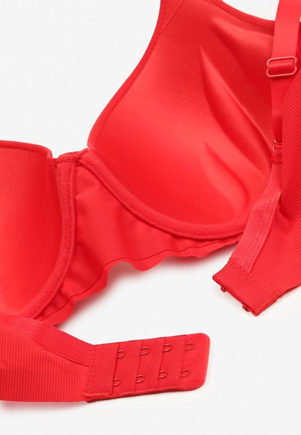 Born2be - Czerwony Biustonosz Typu Full Cup z Usztywnionymi Miseczkami na Regulowanych Ramiączkach Joetta. Kolor: czerwony