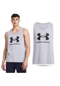 Under Armour - Koszulka męska tank top UNDER ARMOUR 1382883 bez rękawów. Kolor: szary. Długość rękawa: bez rękawów #1