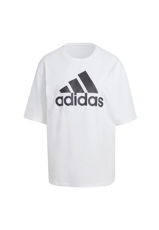 Adidas - Essentials Big Logo Boyfriend Tee. Kolor: czerwony, biały, wielokolorowy, czarny. Materiał: bawełna. Sport: fitness