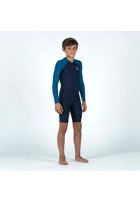 NABAIJI - Krótki kombinezon pływacki dla dzieci Nabaiji 100 długi rękaw. Kolor: niebieski, wielokolorowy, turkusowy, zielony. Materiał: materiał, poliester, elastan, poliamid. Długość: krótkie