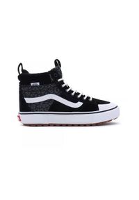 Buty do chodzenia damskie Vans VN0007NKBZW1. Okazja: na co dzień. Wysokość cholewki: za kostkę. Zapięcie: sznurówki. Kolor: czarny. Materiał: materiał. Szerokość cholewki: normalna. Sport: turystyka piesza