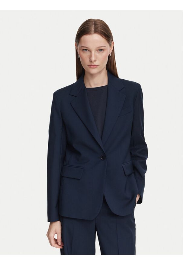 Weekend Max Mara Marynarka Lamine 2625046081 Granatowy Regular Fit. Kolor: niebieski. Materiał: wełna