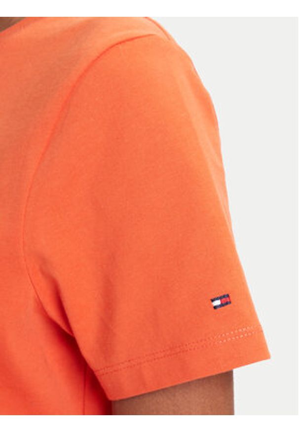 TOMMY HILFIGER - Tommy Hilfiger T-Shirt Script WW0WW45746 Pomarańczowy Regular Fit. Kolor: pomarańczowy. Materiał: bawełna