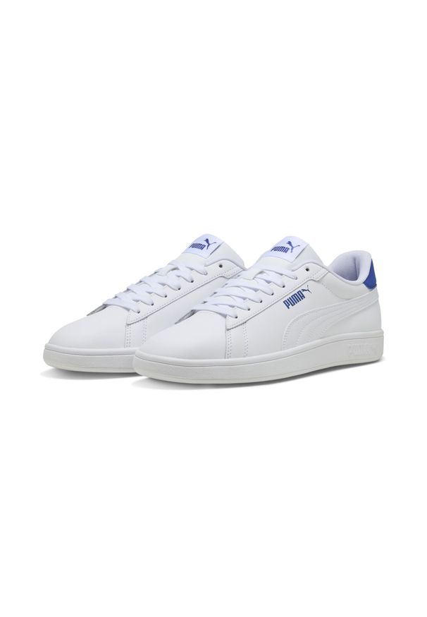 Puma - Sneakersy Smash 3.0 L PUMA White Vivid Blue. Kolor: biały, niebieski, wielokolorowy. Sport: tenis