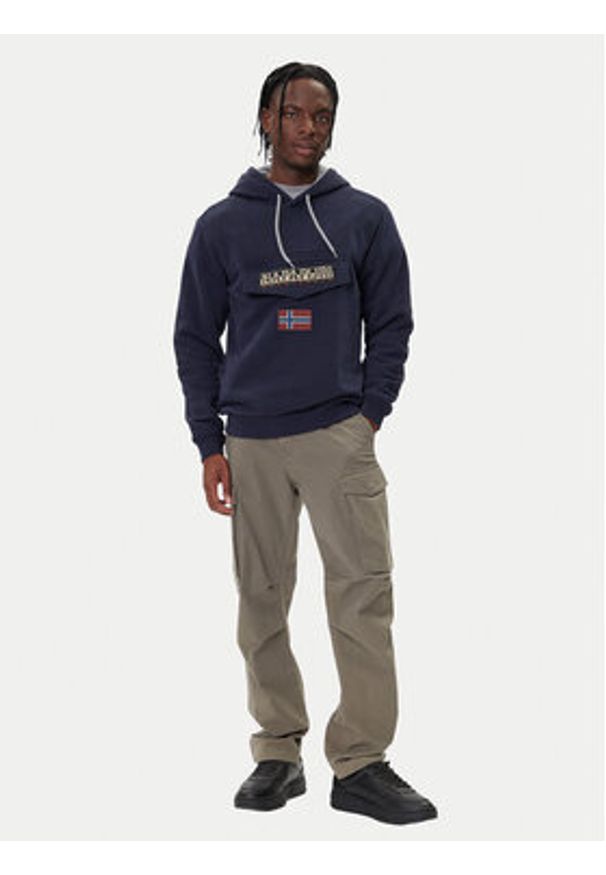 Napapijri Bluza Burgee Wint 4 NP0A892T Granatowy Regular Fit. Kolor: niebieski. Materiał: bawełna