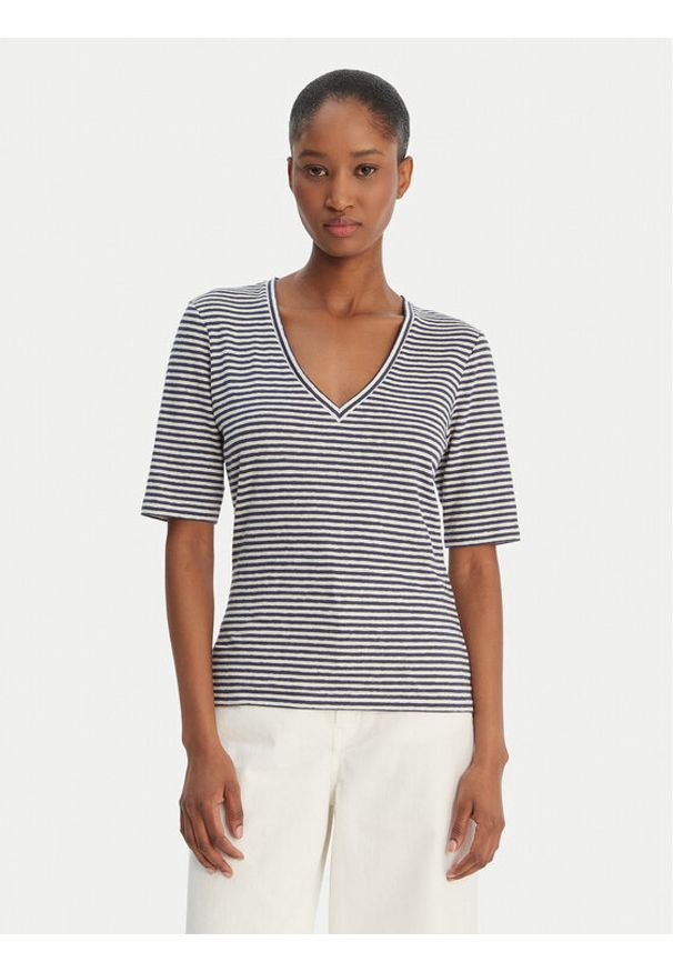 Weekend Max Mara T-Shirt Opzione 2615941042 Granatowy Regular Fit. Kolor: niebieski. Materiał: len