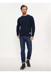 Pepe Jeans Sweter Sly PM702378 Granatowy Regular Fit. Kolor: niebieski. Materiał: bawełna #4