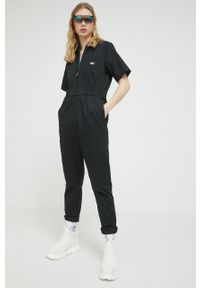 Dickies kombinezon bawełniany kolor czarny bawełniany z kołnierzykiemm. Okazja: na co dzień. Kolor: czarny. Materiał: bawełna. Długość rękawa: krótki rękaw. Długość: krótkie. Styl: casual #3