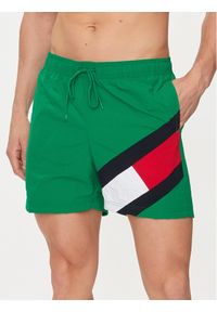 TOMMY HILFIGER - Tommy Hilfiger Szorty kąpielowe UM0UM02048 Zielony Slim Fit. Kolor: zielony. Materiał: syntetyk