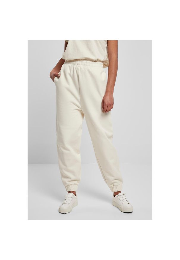 Spodnie damskie Urban Classics organic rozmiar haute piłka-grandes rozmiars. Kolor: biały. Materiał: bawełna. Długość: długie. Sport: bieganie