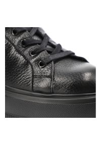 Czarne Sneakersy Carinii Damskie Buty Na Platformie. Kolor: czarny. Materiał: jeans, skóra. Obcas: na platformie. Styl: elegancki. Wysokość obcasa: średni #6