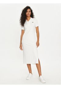 Lacoste Sukienka codzienna EF9129 Biały Slim Fit. Okazja: na co dzień. Kolor: biały. Materiał: wiskoza. Typ sukienki: proste. Styl: casual #1